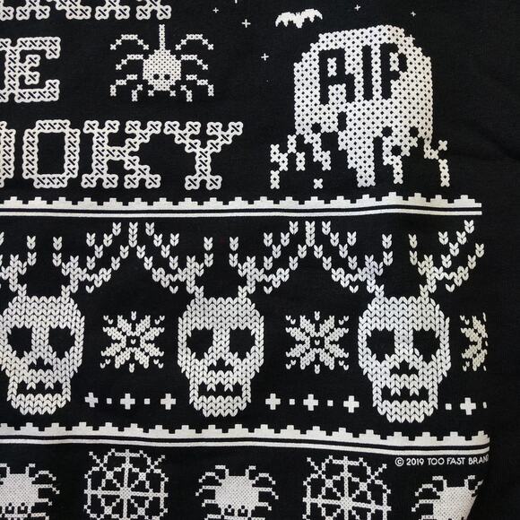 NWT Christmas Goth Sweatshirt Eat Drink and Be Spooky size Small - Picture 3 of 10